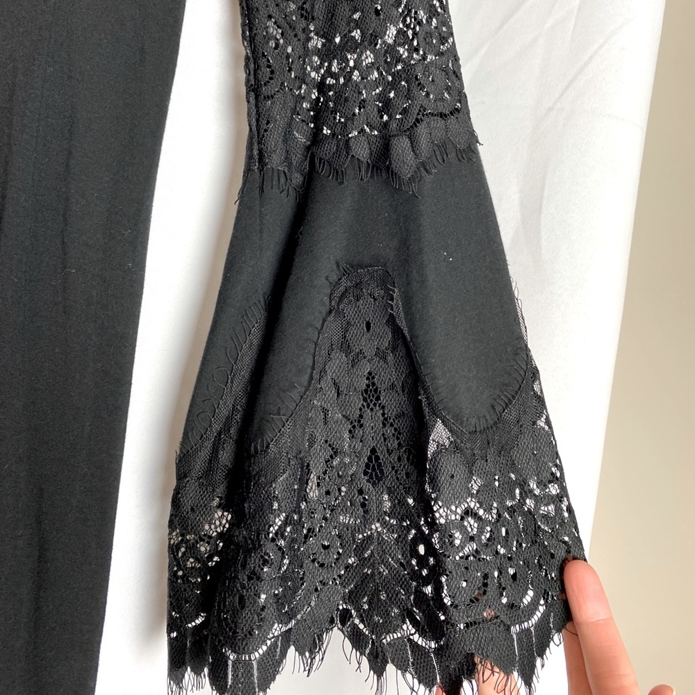 Black dress with lace sleeve detail